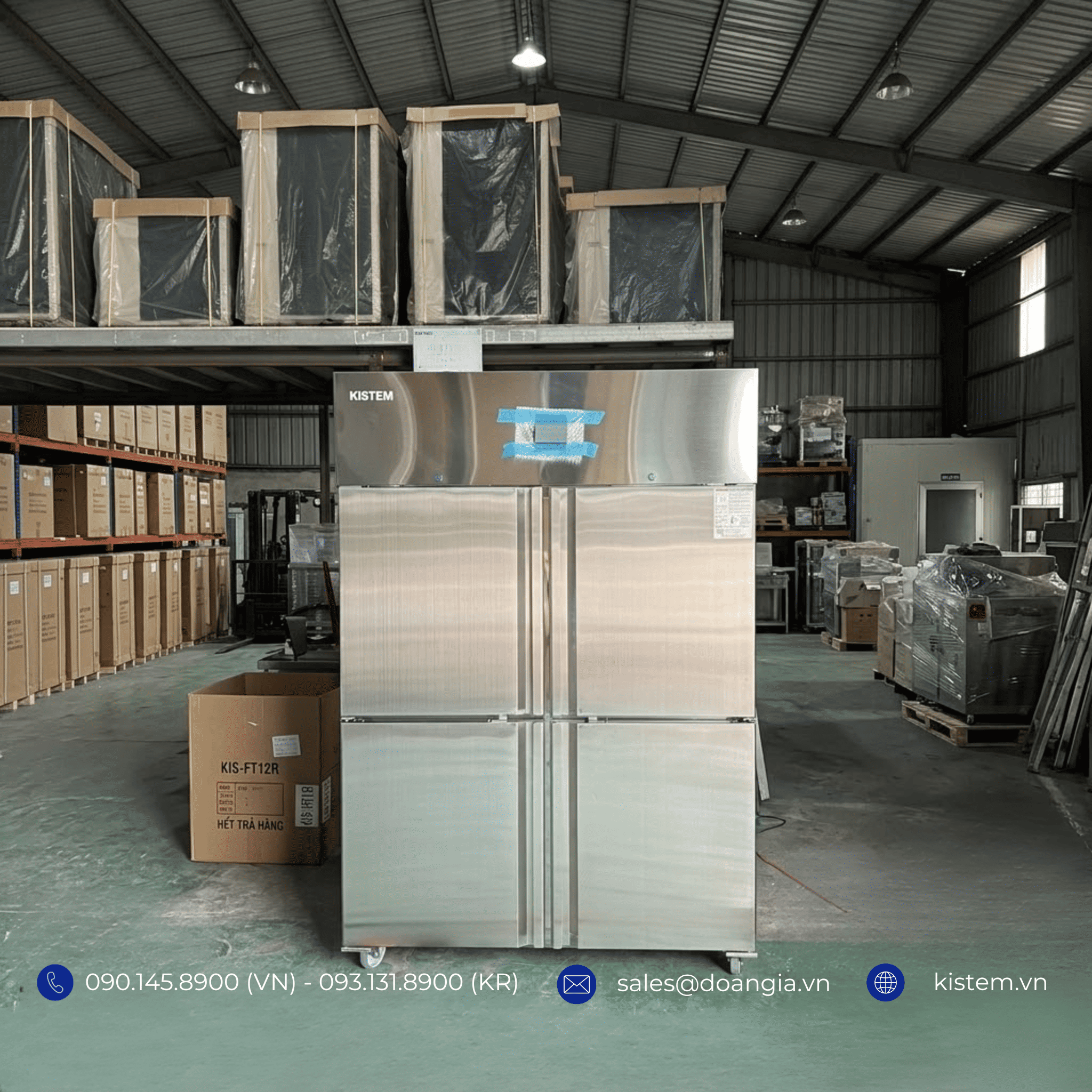 tủ lạnh công nghiệp 4 cánh có quạt