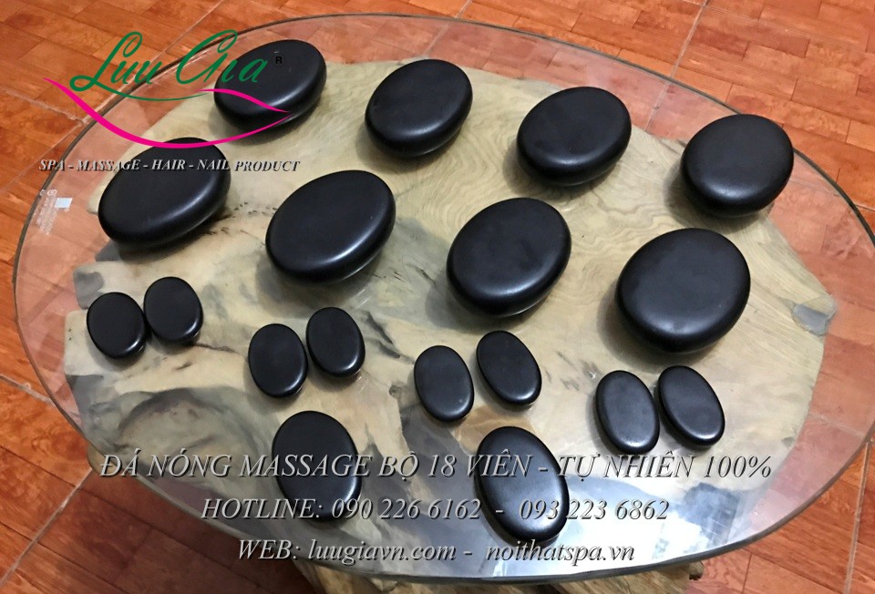 Đá nóng massage bộ 18 viên