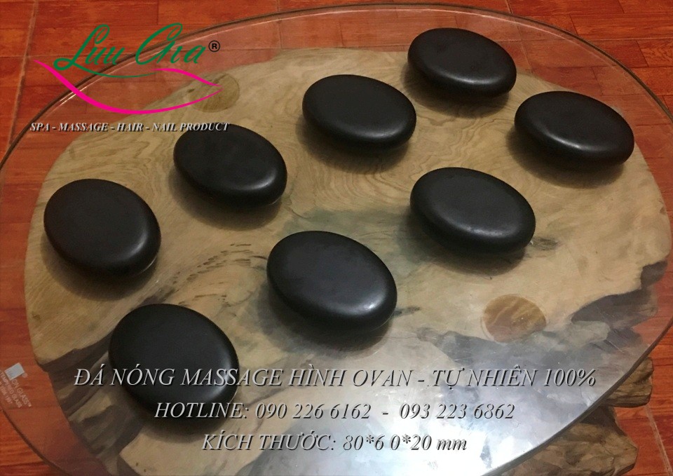 Đá nóng massage ovan trung