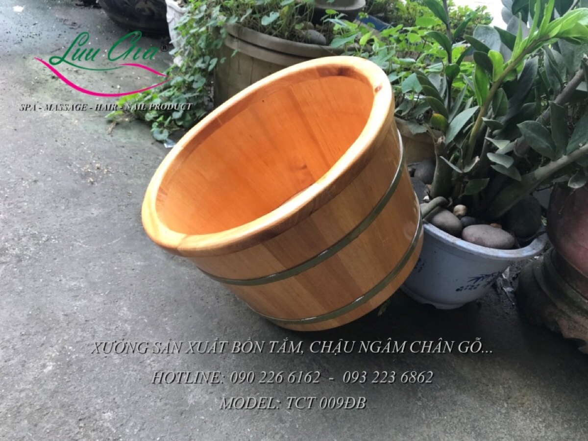 Chậu ngâm chân gỗ pơ mu