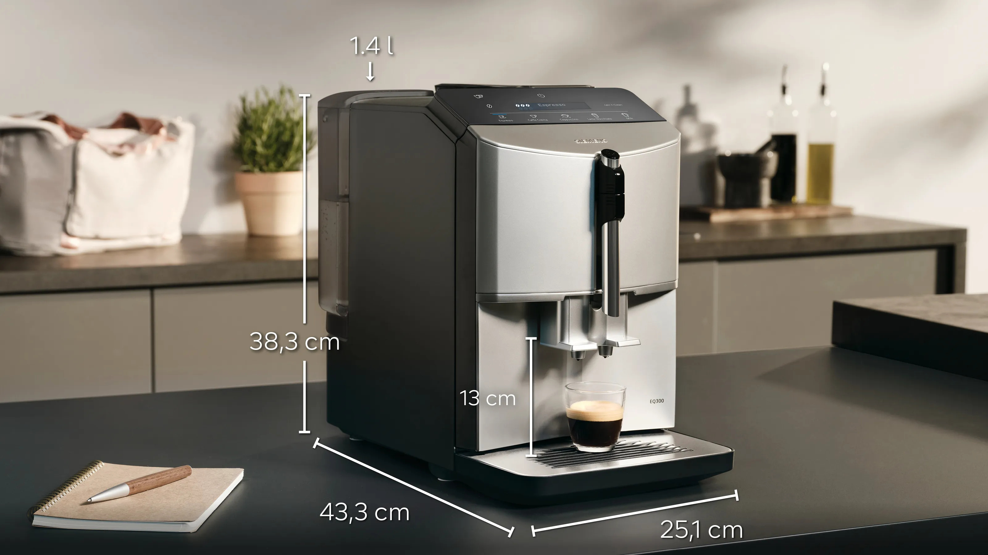 Máy Pha Cafe Để Bàn Độc Lập Siemens TF303E07 EQ300 Nhập Khẩu