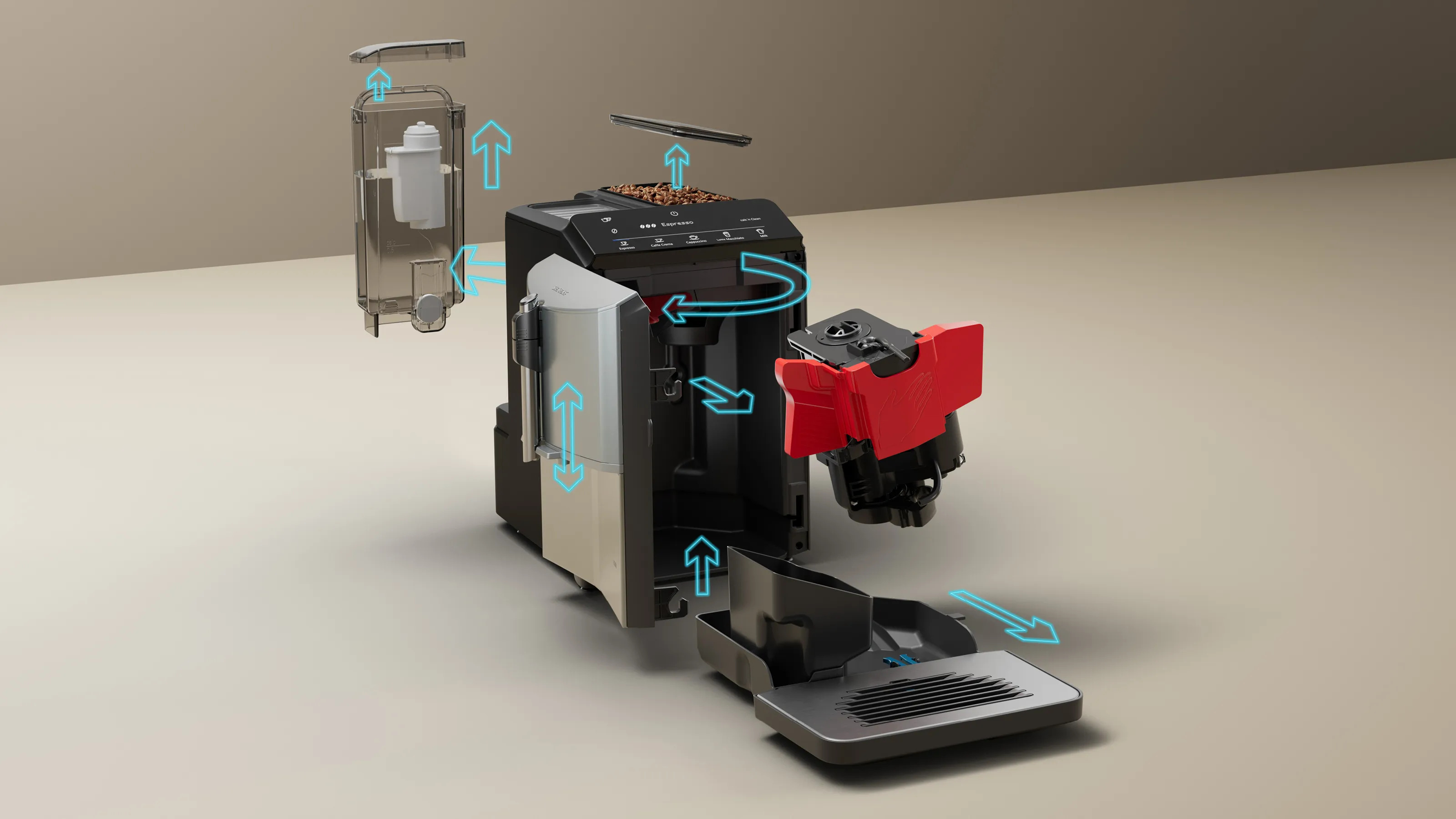 Máy Pha Cafe Để Bàn Độc Lập Siemens TF303E07 EQ300 Nhập Khẩu
