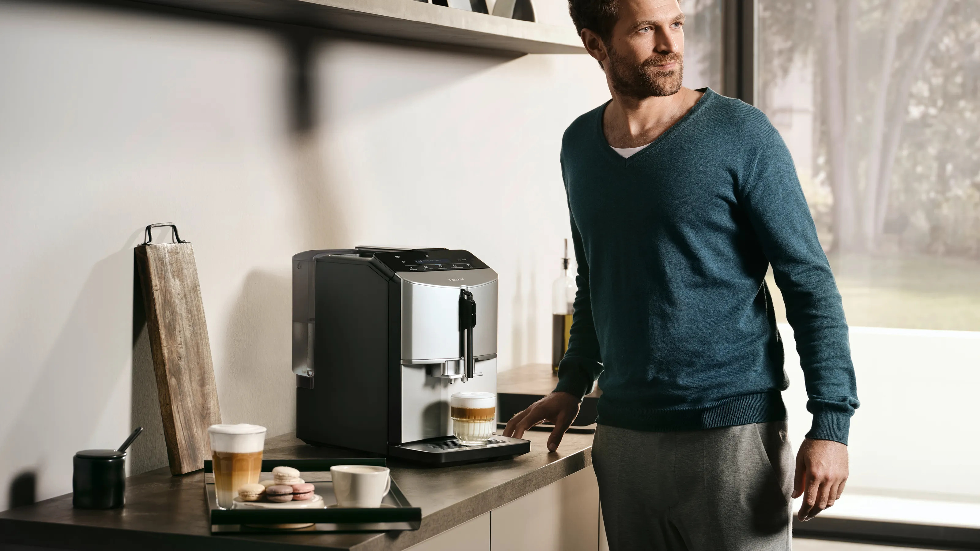 Máy Pha Cafe Để Bàn Độc Lập Siemens TF303E07 EQ300 Nhập Khẩu