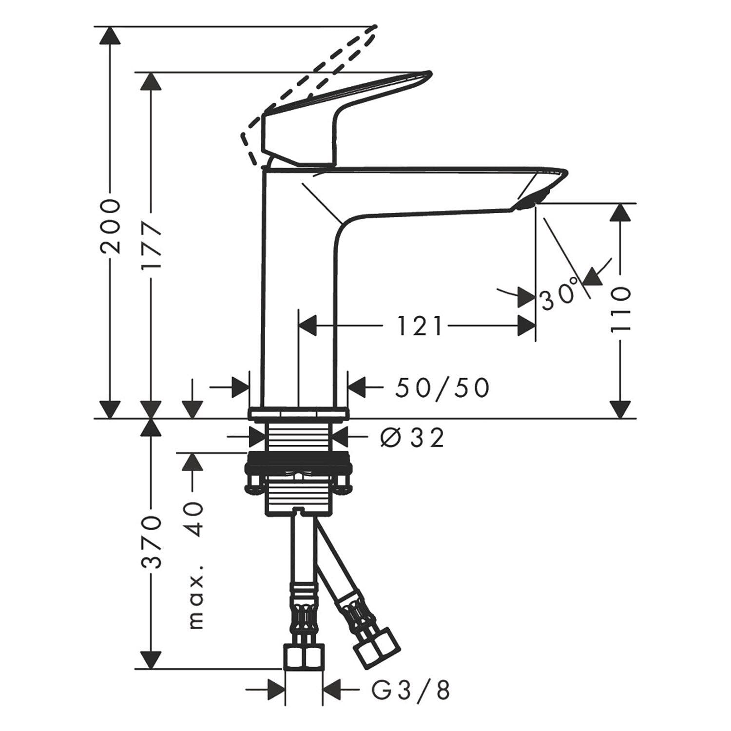 Vòi rửa mặt Hansgrohe Logis 71255000 nhập khẩu