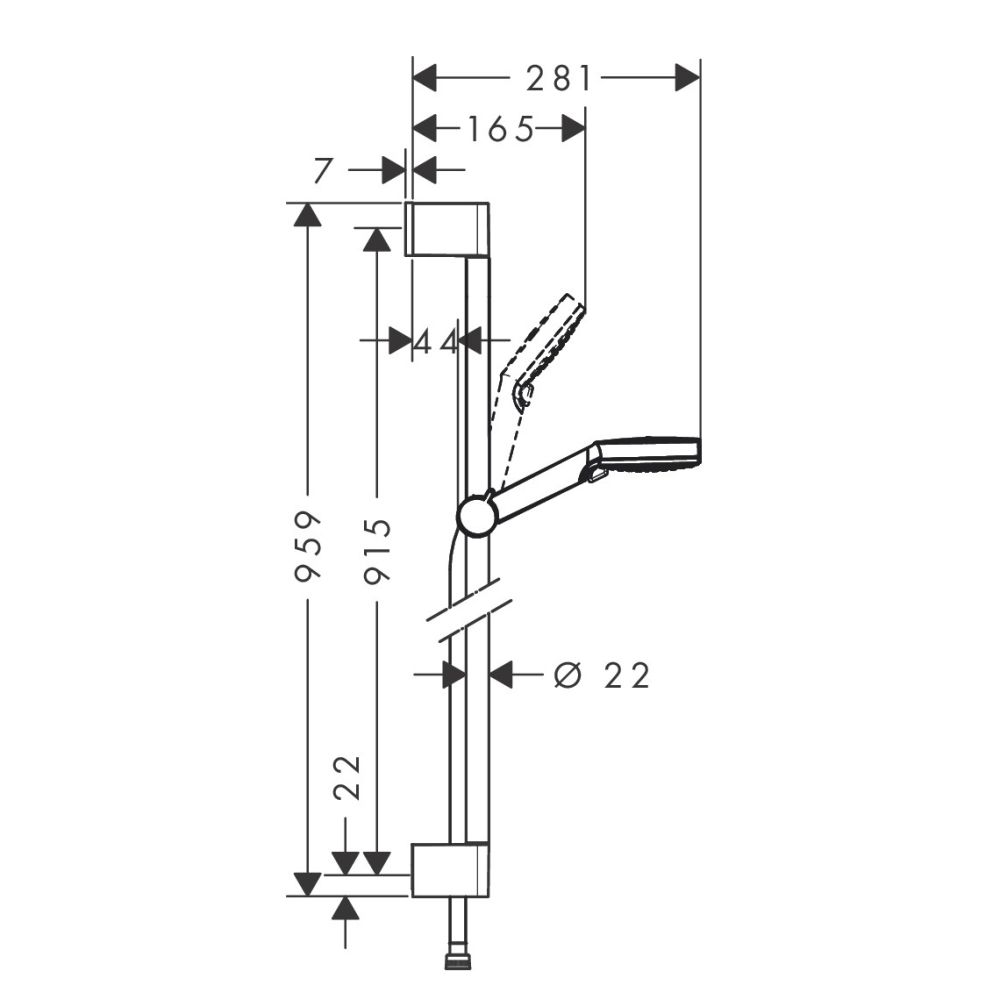 Bộ Sen Tay Hansgrohe 26536400 Crometta Màu Trắng/Chrom