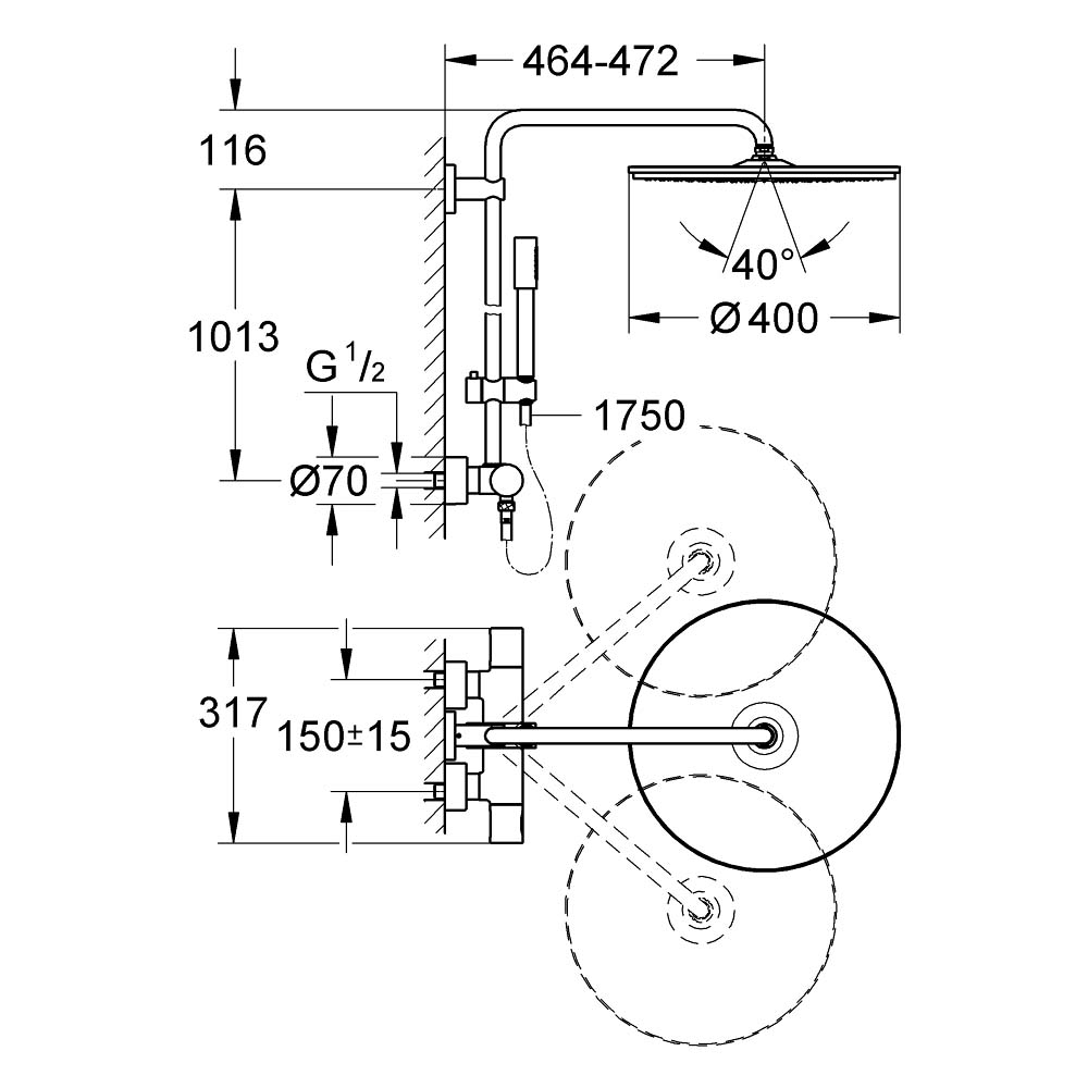 Sen Cây Grohe Rainshower 27174001 Nhập Khẩu