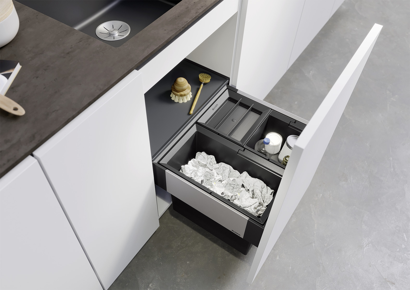 Thùng rác âm tủ BLANCO SELECT II 50/3