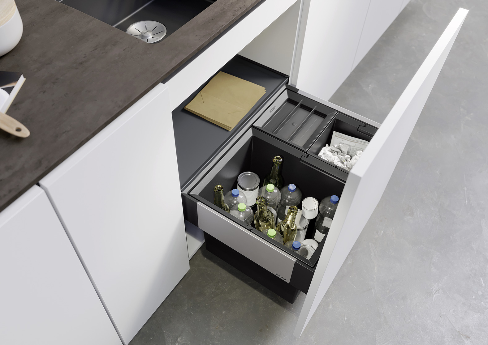 Thùng rác âm tủ BLANCO SELECT II  XL 60/3