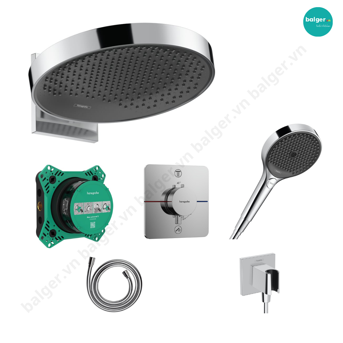 Bộ Sen Tắm Gắn Tường Hansgrohe Rainfinity SH20E3600000 Nhập Khẩu