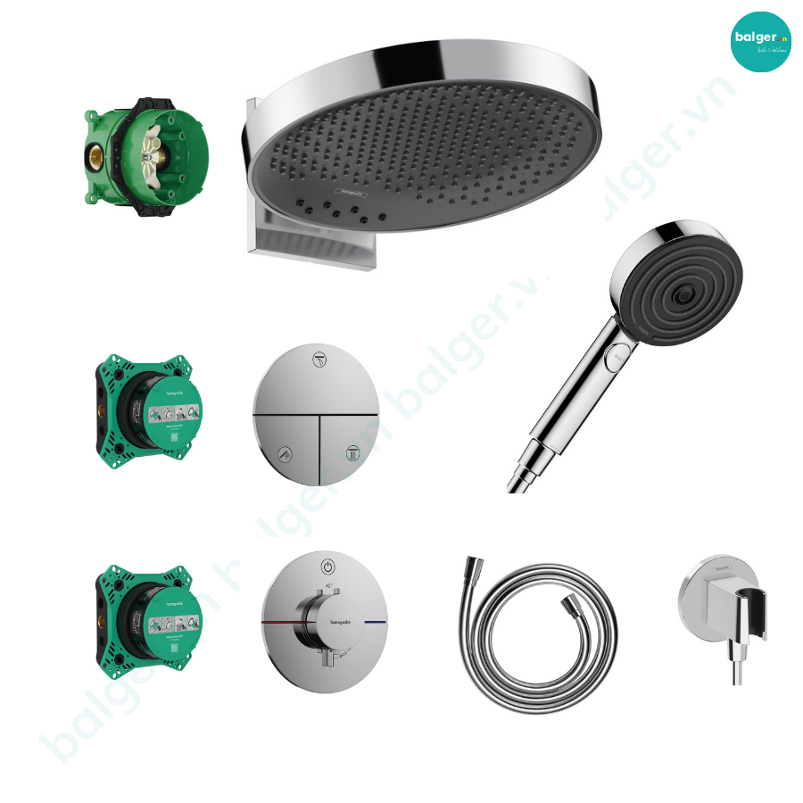 Bộ Sen Gắn Tường Hansgrohe Rainfinity SH40S3600000 Nhập Khẩu