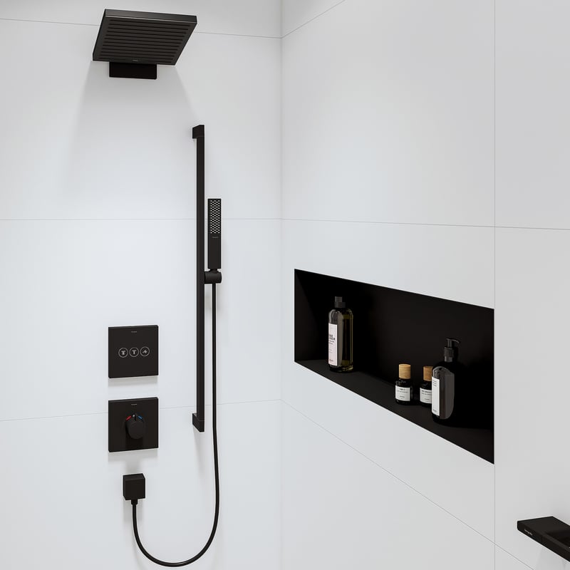 Bộ Sen Tắm Âm Tường Hansgrohe Pulsify 24350670 Màu Đen