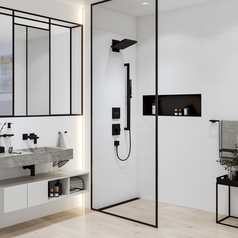Bộ Sen Tắm Âm Tường Hansgrohe Pulsify 24350670 Màu Đen