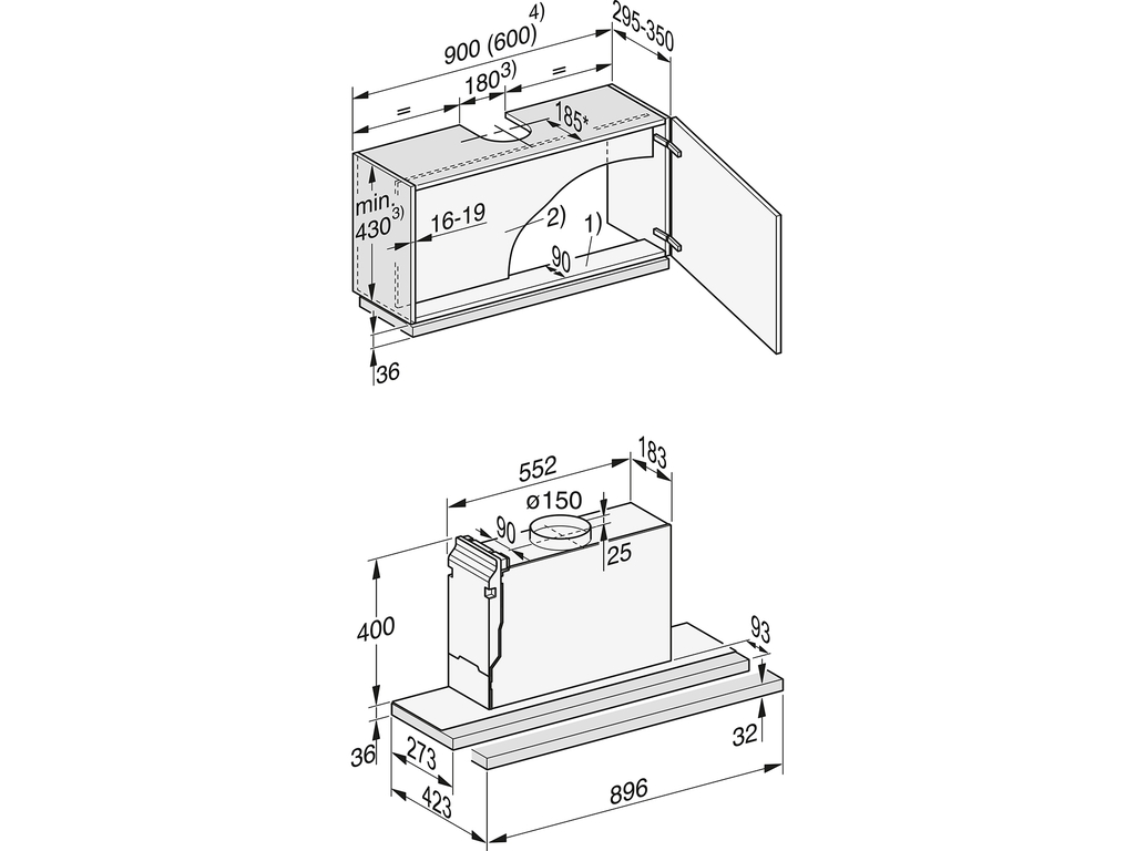 Hút Mùi Âm Đáy Tủ Miele DAS 4920 Mattschwarz Nhập Khẩu