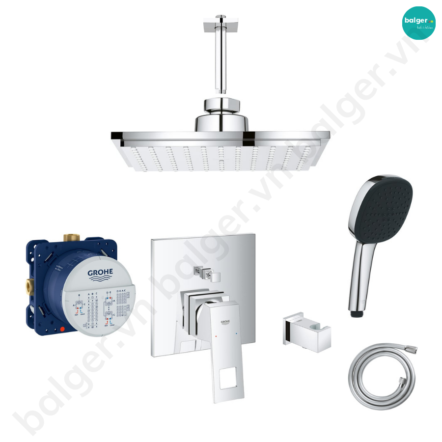 Bộ Sen Tắm Gắn Trần Grohe Euphoria Cube SG23E1520000 Nhập Khẩu