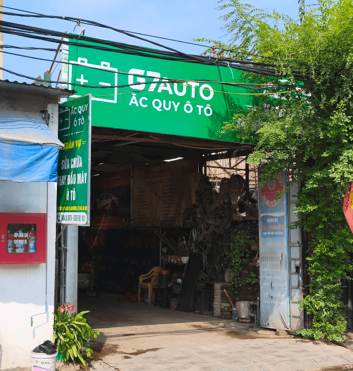 Cửa hàng Xuân Vụ - Điểm bán ắc quy ô tô G7Auto tại phường Hồng Hà, Hà Nội