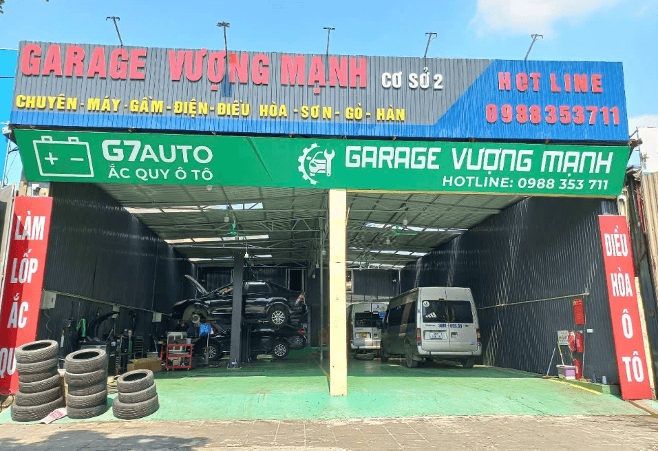 Garage Vượng Mạnh - Điểm bán và cứu hộ ắc quy ô tô G7Auto tại Xuân Phương, Hà Nội