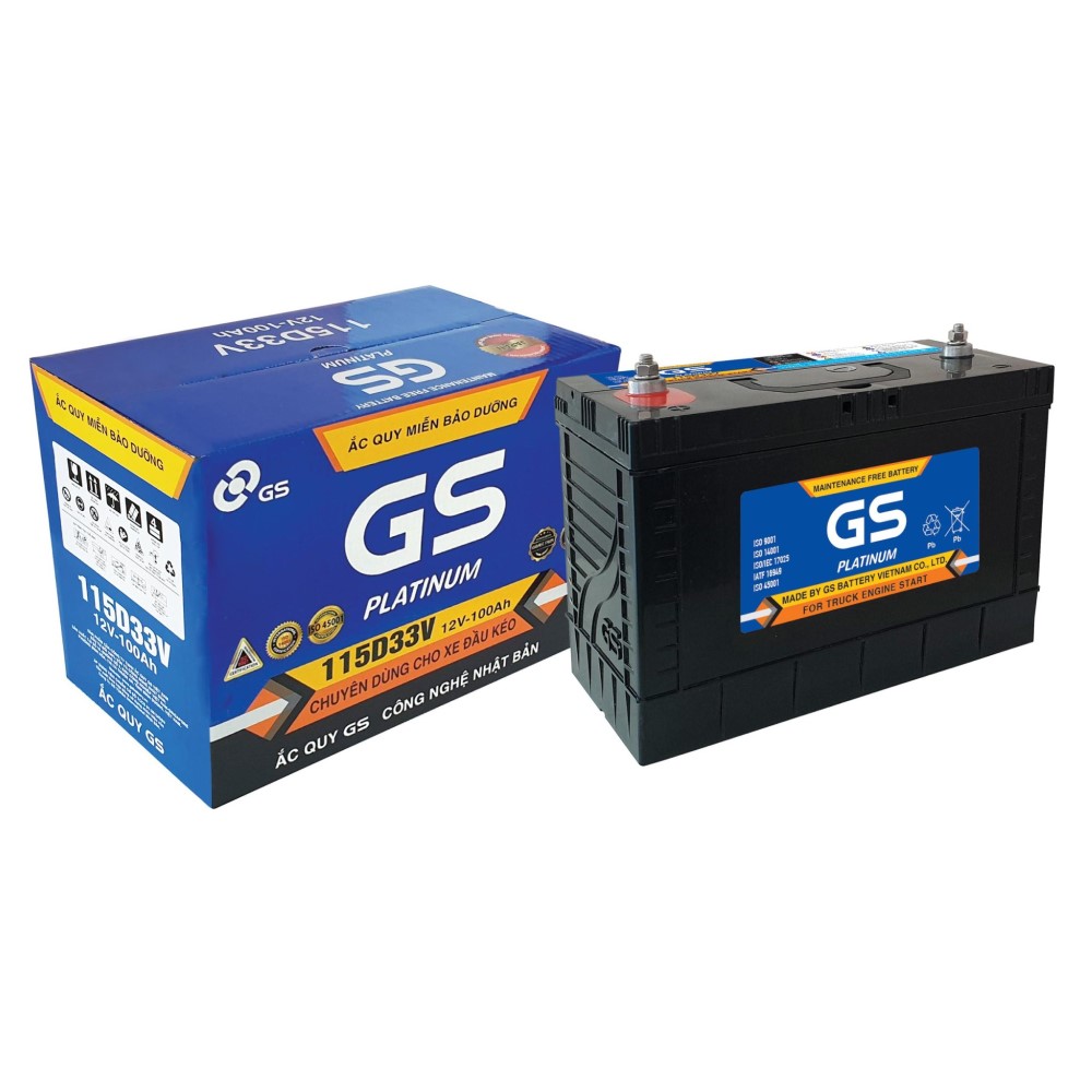 Chính Hãng Giá Tốt] Bình Ắc Quy Gs 12V 100Ah 115D33V Mf Cọc Vít | G7Auto.Vn