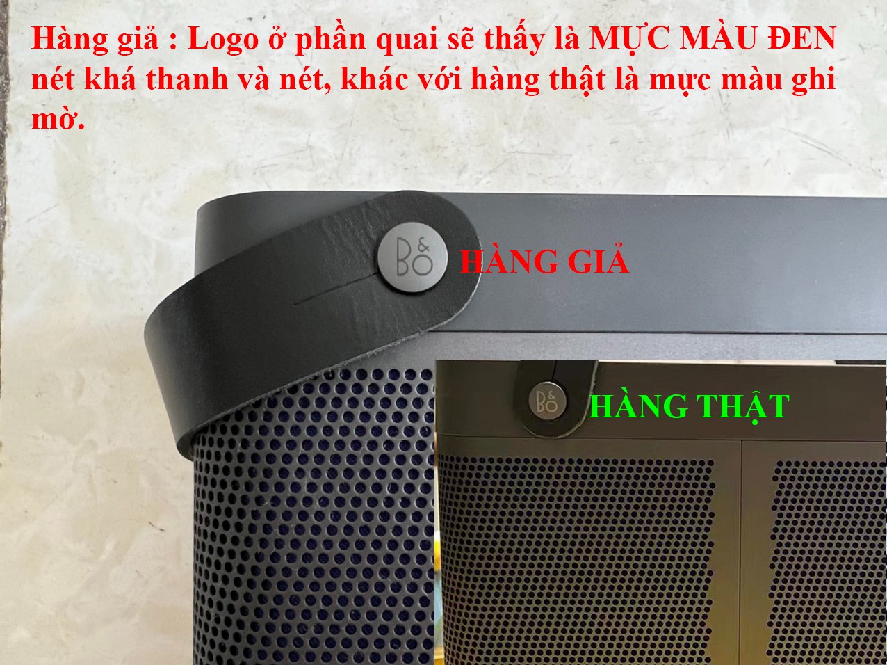 Cách phân biệt B&O Beolit 20 Real và Fake