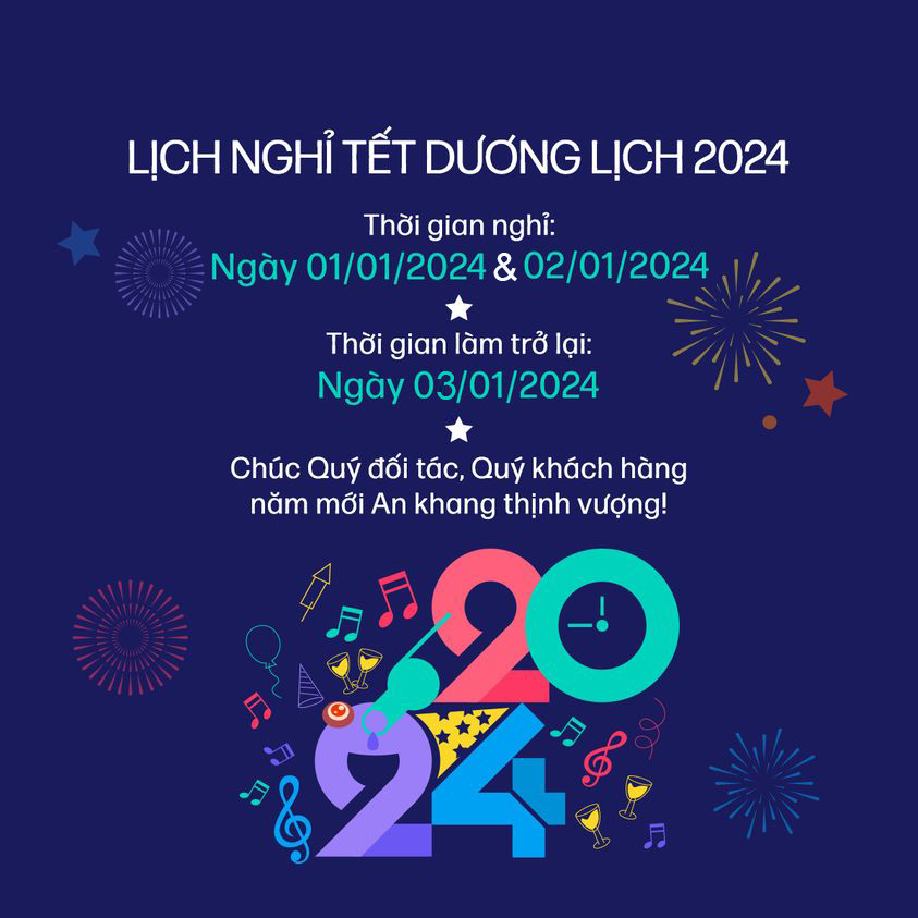 Thông báo nghỉ Tết Dương lịch 2024