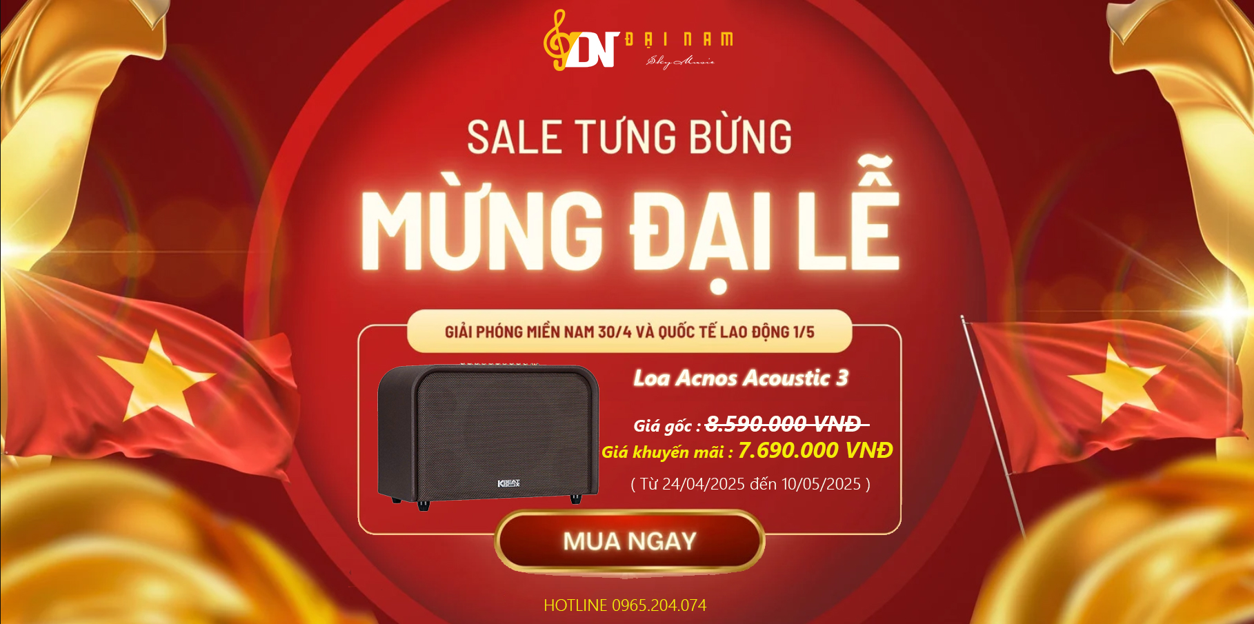 SALE TƯNG BỪNG, MỪNG ĐẠI LỄ 30/4-1/5 SALE TỪNG BỪNG : ACNOS ACOUSTIC 3