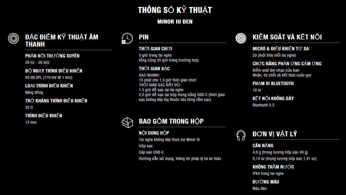 Thông số chi tiết tai nghe Marshall Minor III (3)