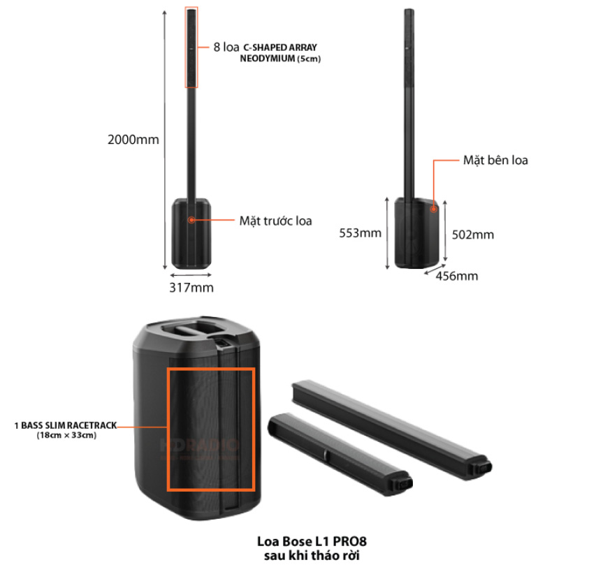 Loa column array Bose L1 Pro 8