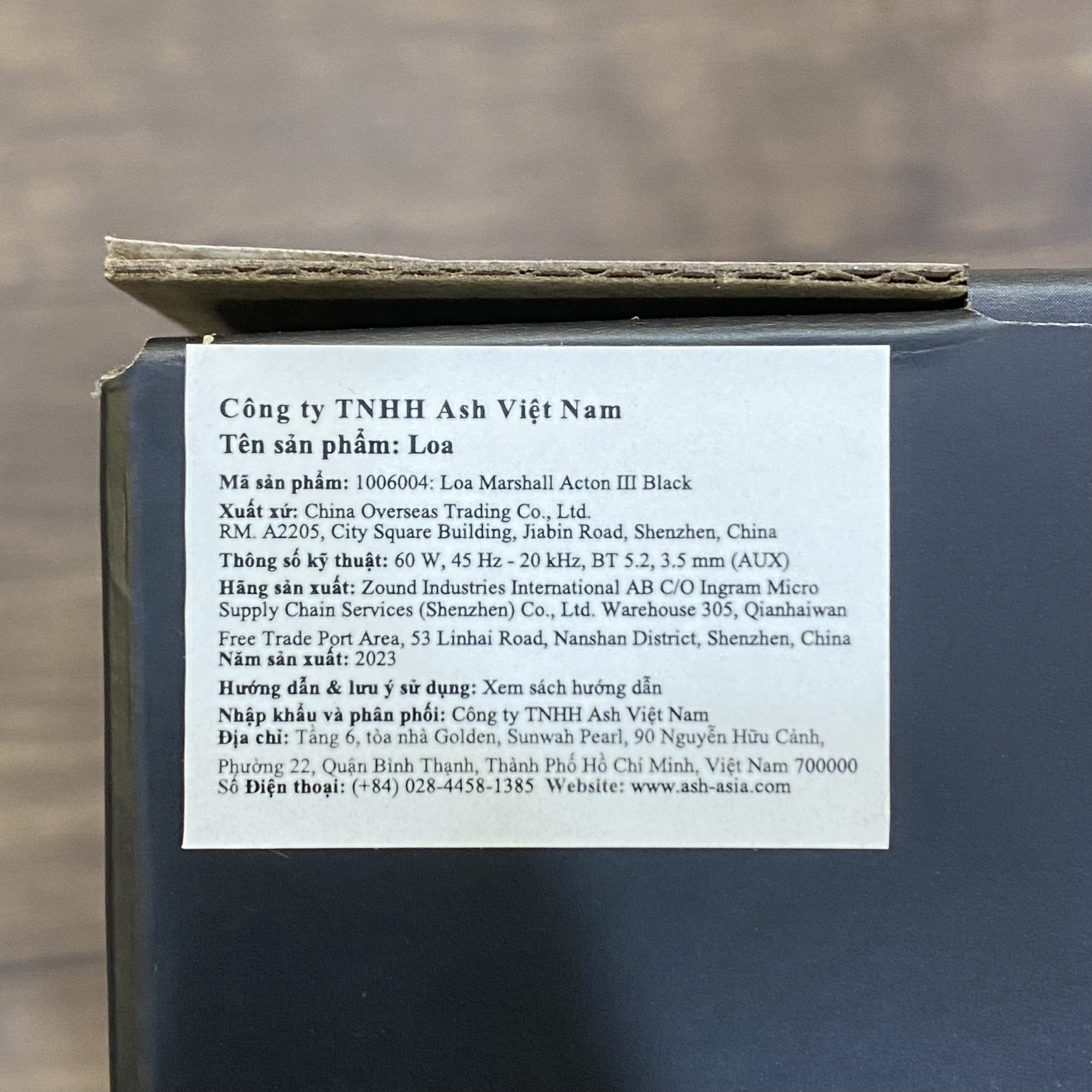 Giới thiệu về Loa Marshall ASH