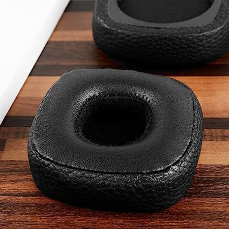 Earcup giả da mới cho Marshall Major — chất liệu PU đen mịn, cảm giác như ban đầu