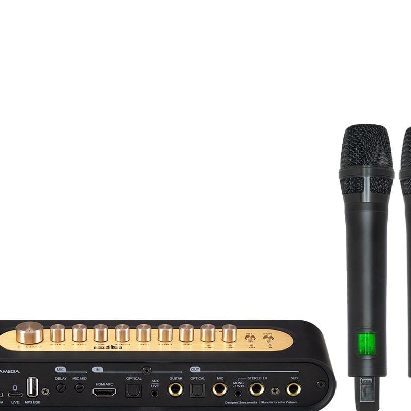 Acnos Mi36 đen mặt trên nút chỉnh echo — Đại Nam Sky Music