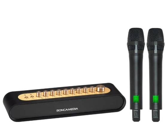 Acnos Mi36 màu đen với đầy đủ cổng kết nối HDMI ARC, Optical, USB-C livestream tại Đại Nam Sky Music