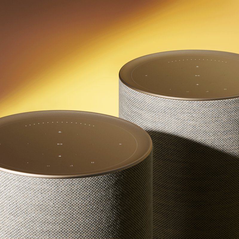 Mặt trên Beosound Balance — bảng điều khiển cảm ứng nhôm Bang & Olufsen