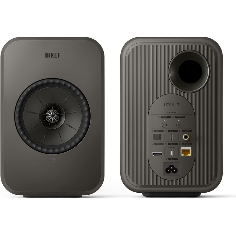 Mặt sau KEF LSX II với HDMI ARC USB-C AUX 3.5mm Ethernet và Sub out đầy đủ wireless streaming