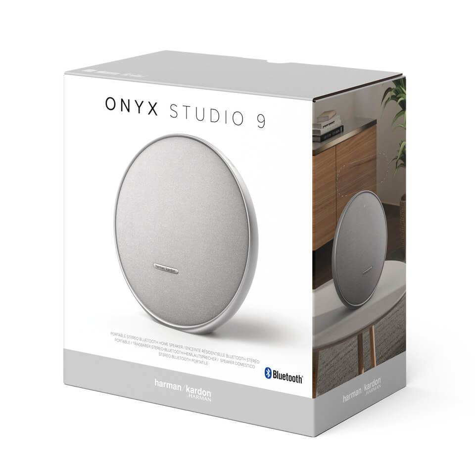 Loa Harman Kardon Onyx Studio 9 màu xám tích hợp công nghệ tự động cân chỉnh âm thanh Self-Tuning
