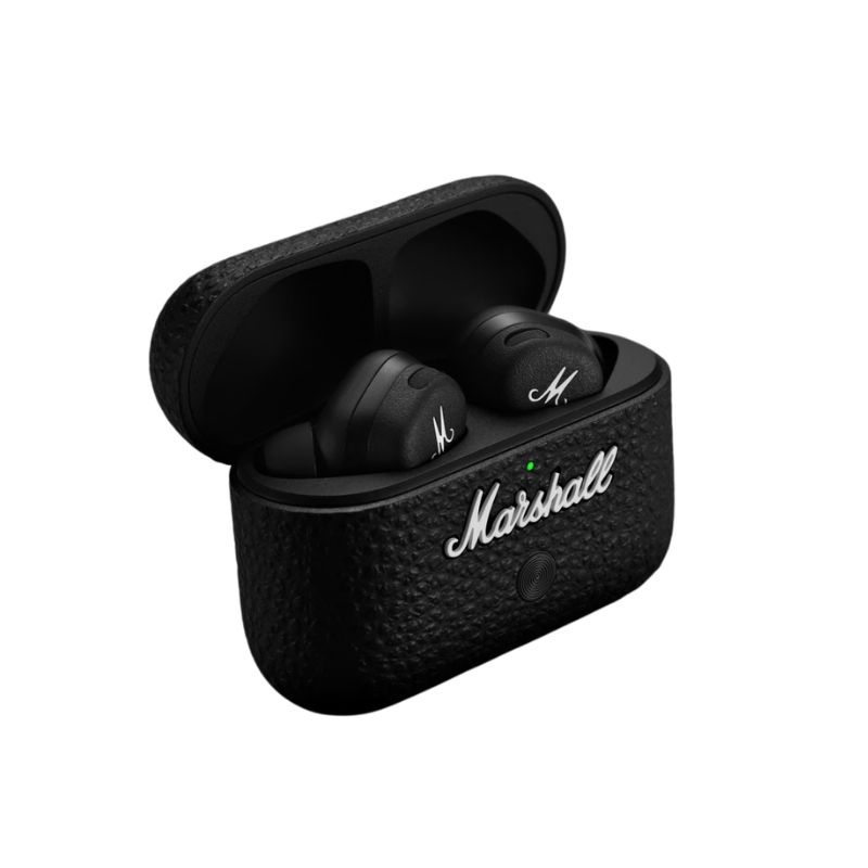 Hộp sạc Marshall Motif II ANC mở nắp — ghép Bluetooth lần đầu tại Đại Nam Sky Music