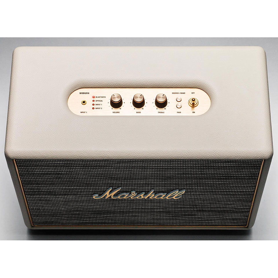 Marshall Woburn Gen 1 màu Trắng (Cream) — núm vặn đồng và logo script kinh điển — Đại Nam Sky Music