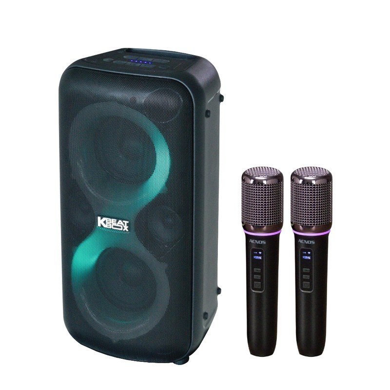 Góc nghiêng loa karaoke ACNOS C360 cùng hai micro tại Đại Nam