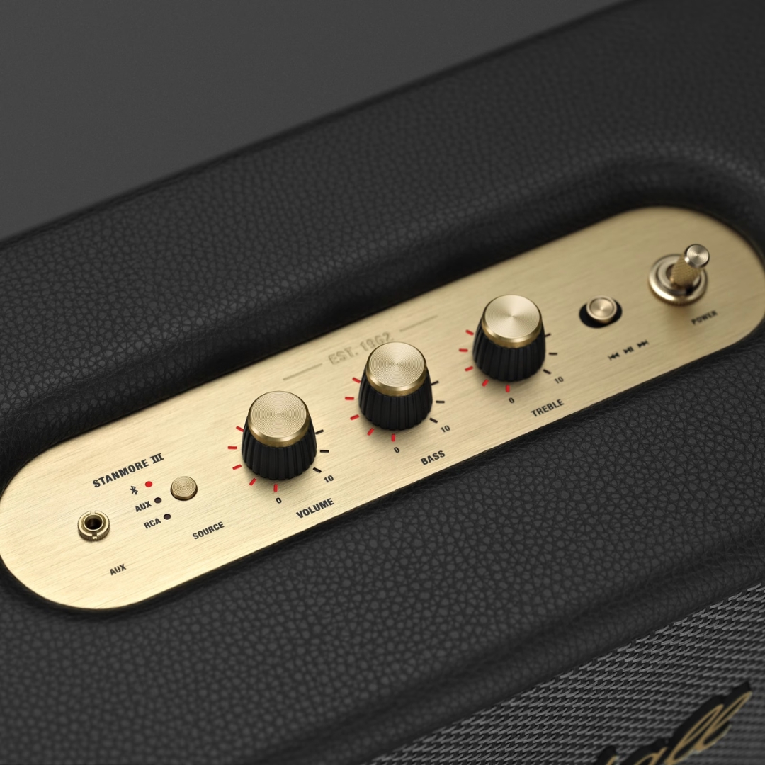 Mặt sau loa Marshall Stanmore III với cổng RCA và AUX — Đại Nam Sky Music