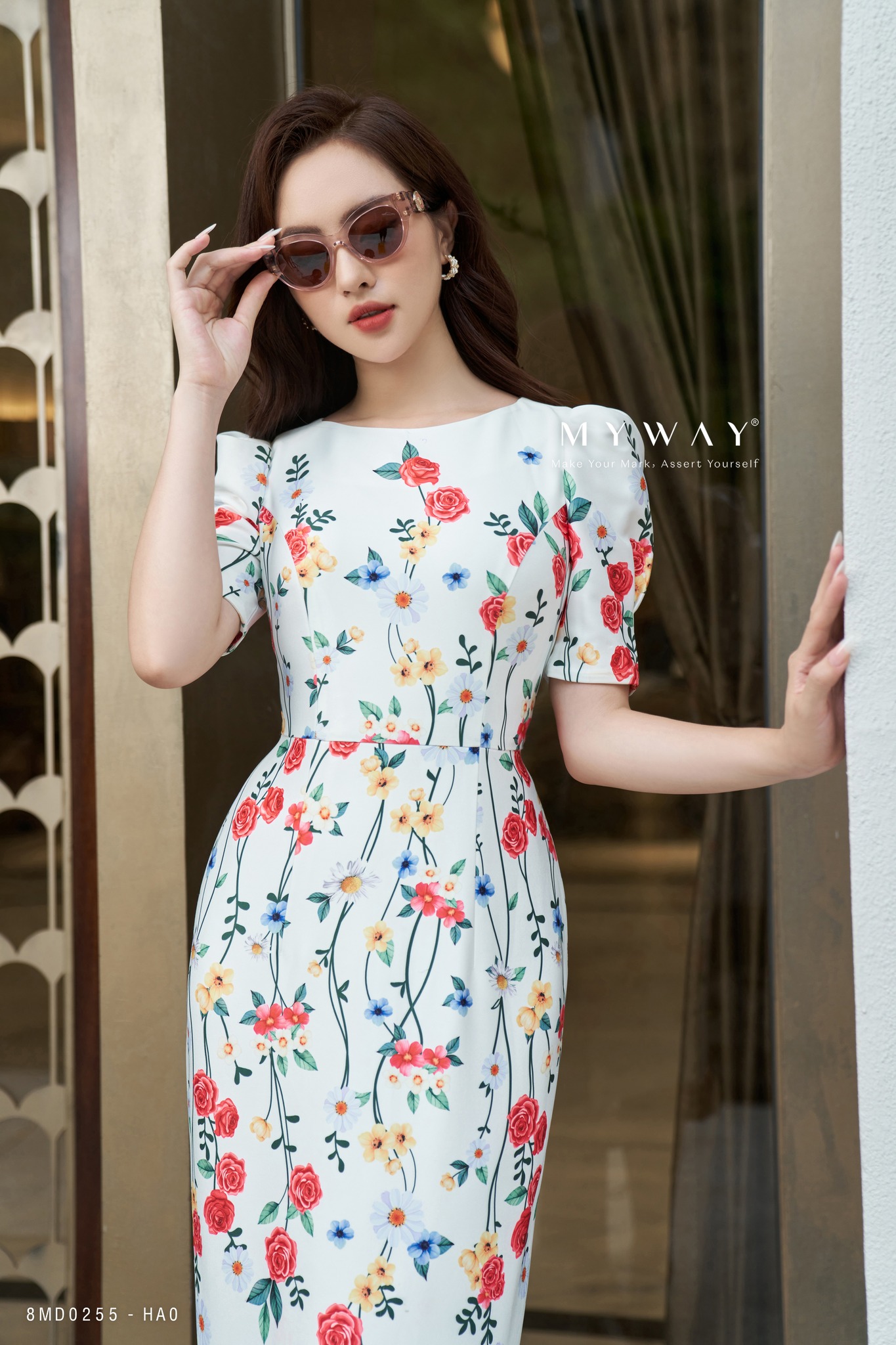 Đầm ôm tay phồng họa tiết hoa Floral | My Way Fashion || Thời ...