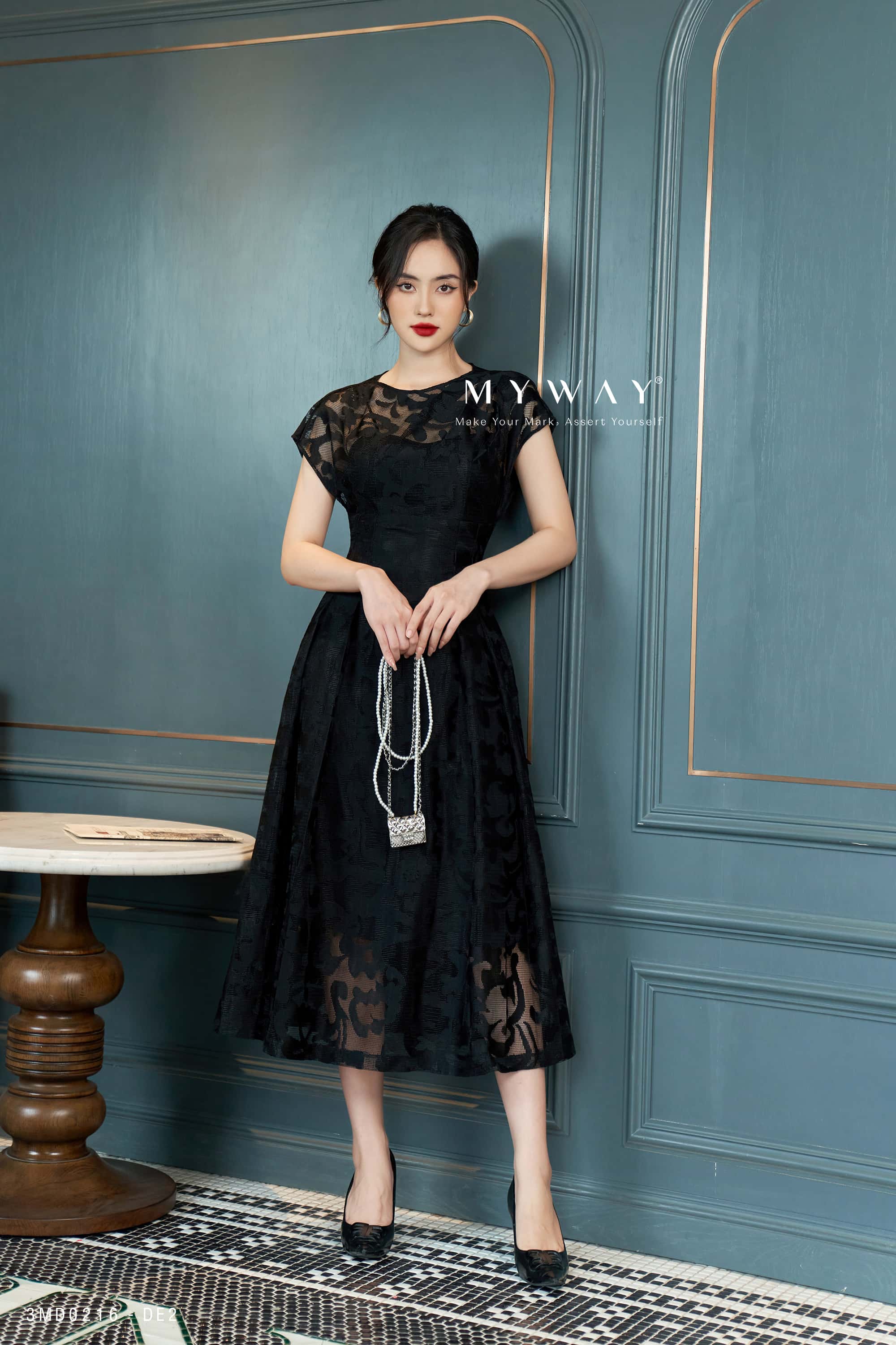 Đầm suông đen phối ren trắng DK 0775 – Evamoda - Thời trang đẳng cấp