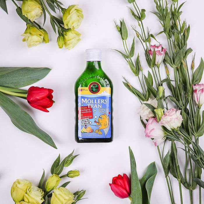 Thực phẩm bảo vệ sức khoẻ DẦU GAN CÁ TUYẾT HƯƠNG HOA QUẢ (MOLLER'S TRAN, FRUKTSMAK)