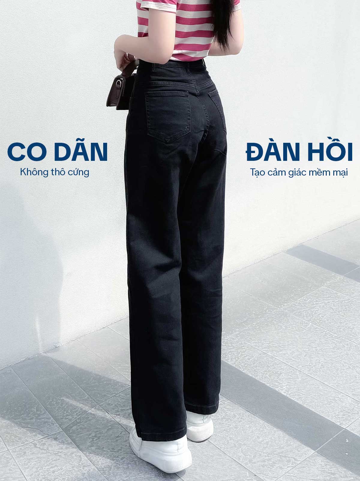 Quần Jean Nữ -Ống Suông-Màu Đen-QJT03
