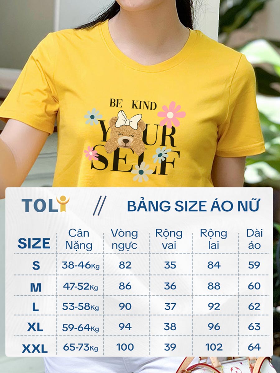 Áo thun nữ Cotton in màu Vàng V12-Your Self