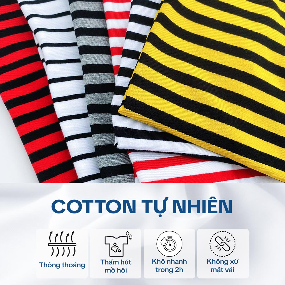 Áo thun cotton nữ cổ tròn tay dài màu Sọc 1 Phân 3Ly Đen Trắng LH19