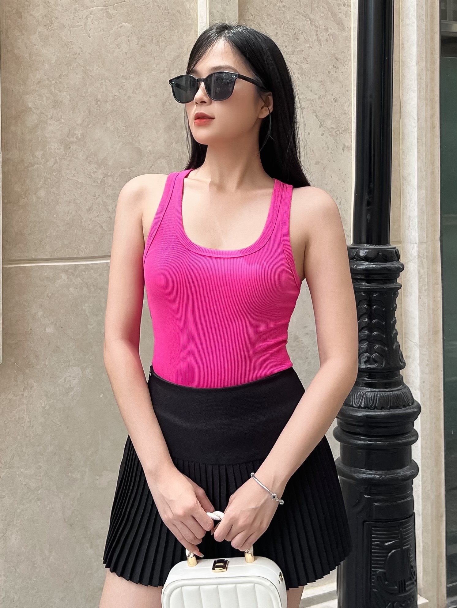 Áo thun ba lỗ nữ-Cổ Tròn-Hồng Sen-BLR02