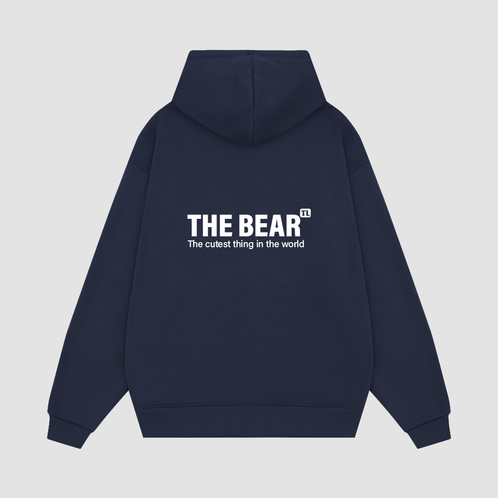 Áo Khoác Nỉ-Màu Xanh Mực-In chữ THE BEAR-KII51-M19