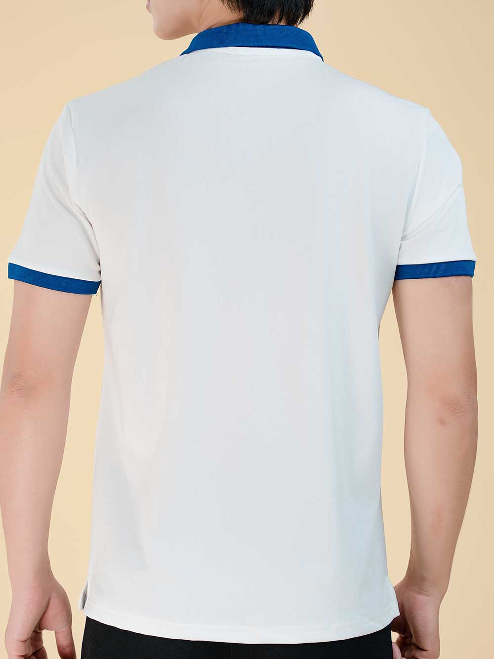 Áo thun PoLo Nam - Cổ PoLo - Trắng Bo Mực-PLP03