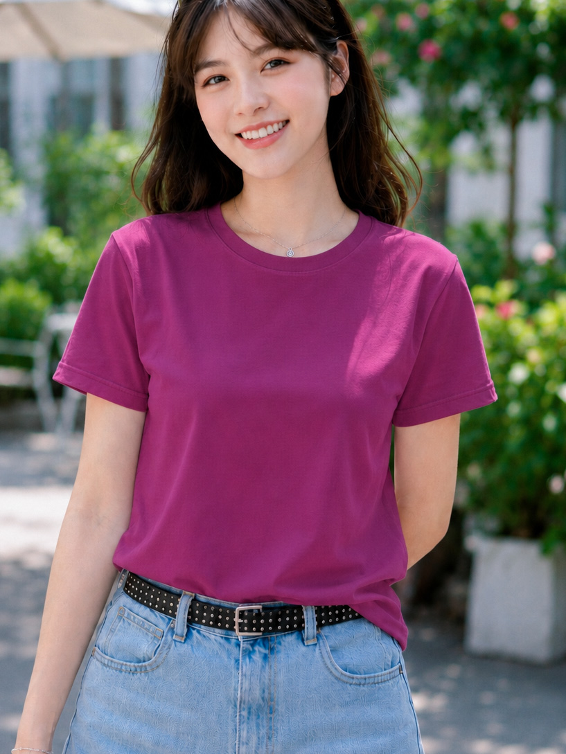 Áo thun nữ cổ tròn TOLI BSB48 – Cotton mềm, form suông gọn dáng, dễ phối mặc mỗi ngày
