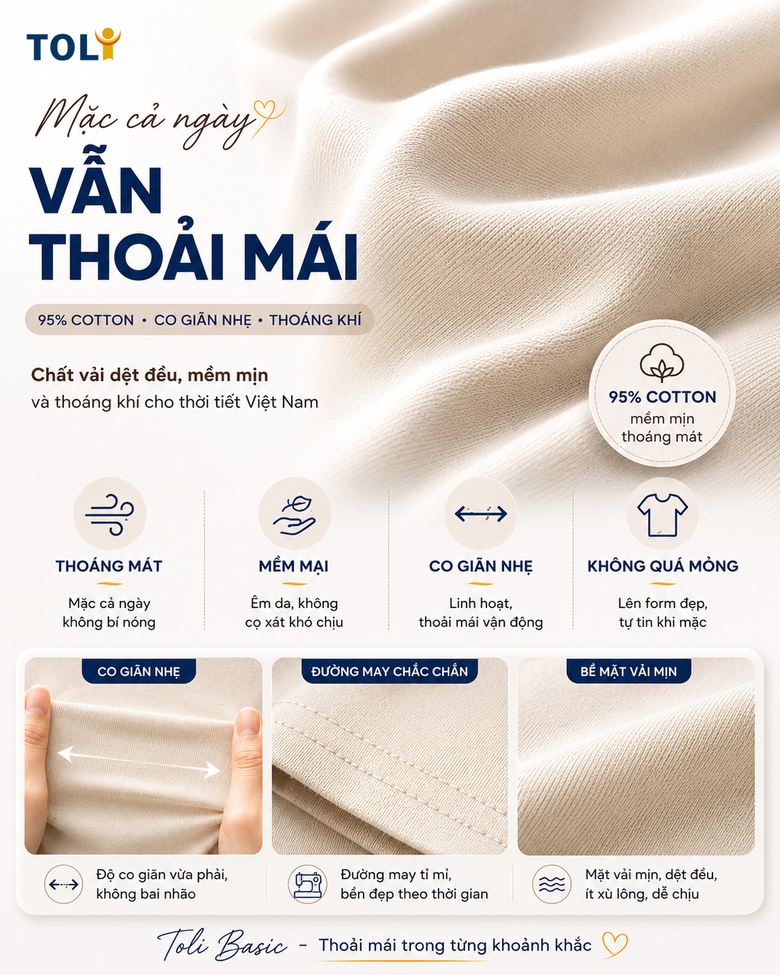 Áo thun nữ cổ tròn TOLI BSB10 – Cotton mềm, form suông gọn dáng, dễ phối mặc mỗi ngày