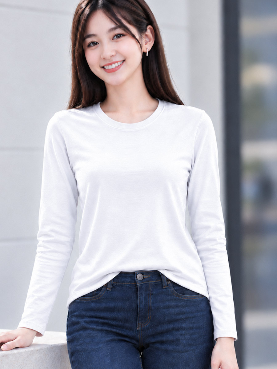 Áo Thun Tay Dài Nữ Cổ Tròn TOLI LHB39 – Cotton mềm, form suông gọn dáng, đa năng mặc mỗi ngày