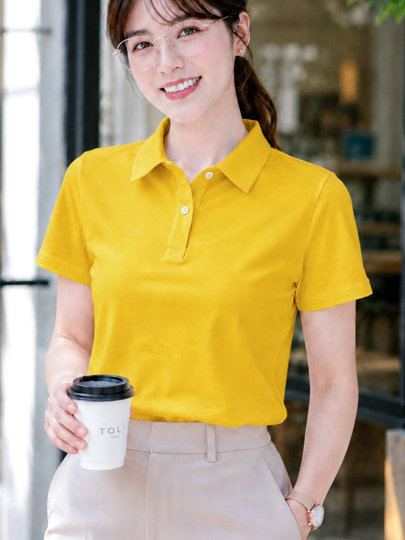 Áo polo nữ TOLI PLM47 – Cotton mềm, form suông thanh lịch, cổ sơ-mi gọn gàng, mặc đi làm & mỗi ngày